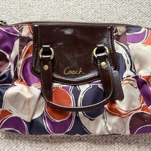 Coach Purple and Brown Shoulder Bag